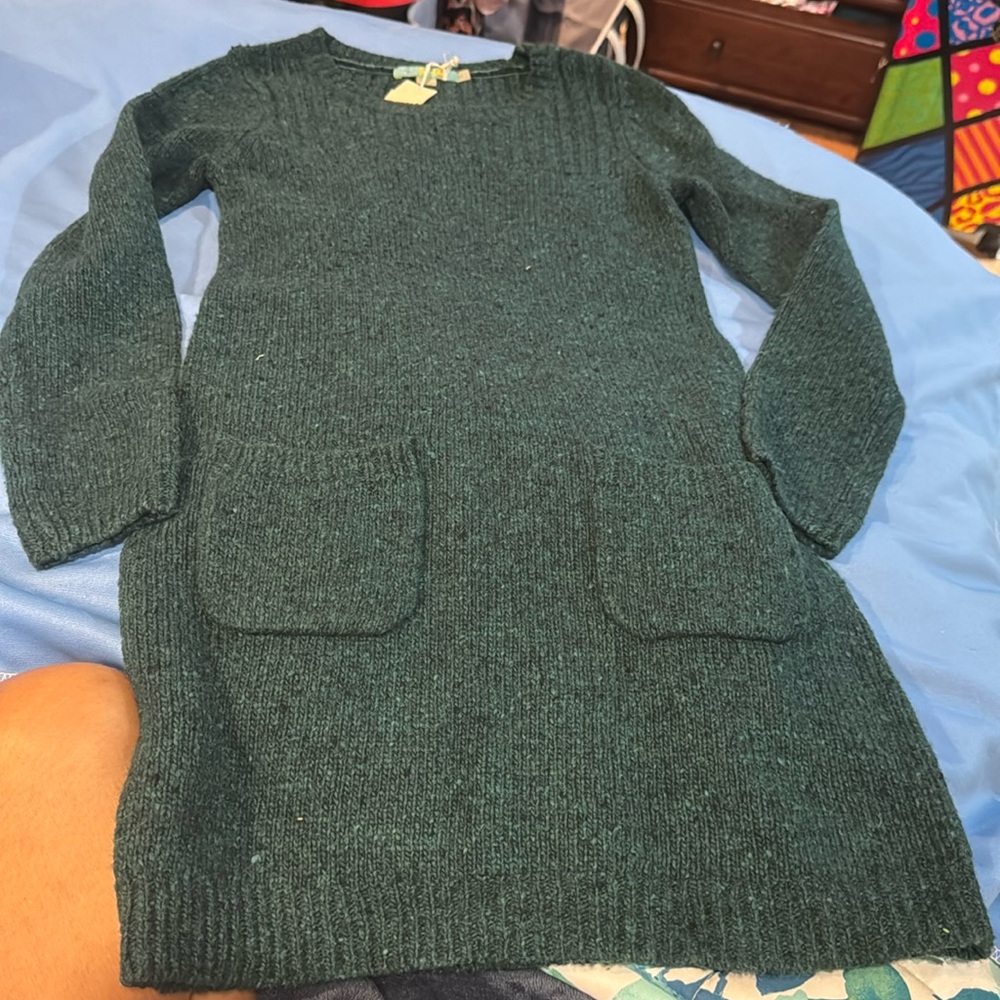 NWT BODEN Women’s Sweater Dress Alpaca Hunter/Emerald Green Sz 2 Wool Z51